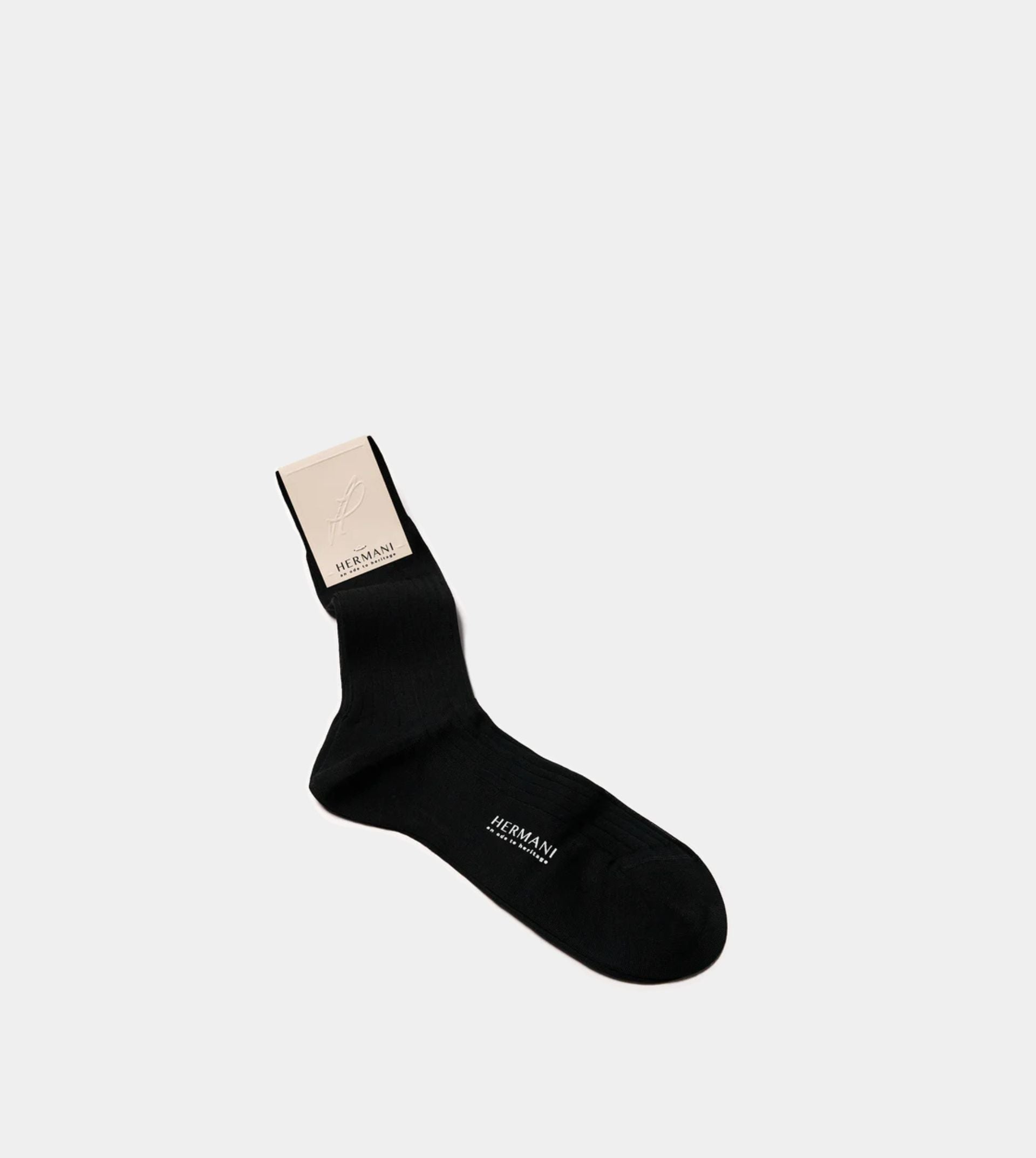 Filo di Scozia Cotton Mid-Calf - Nero