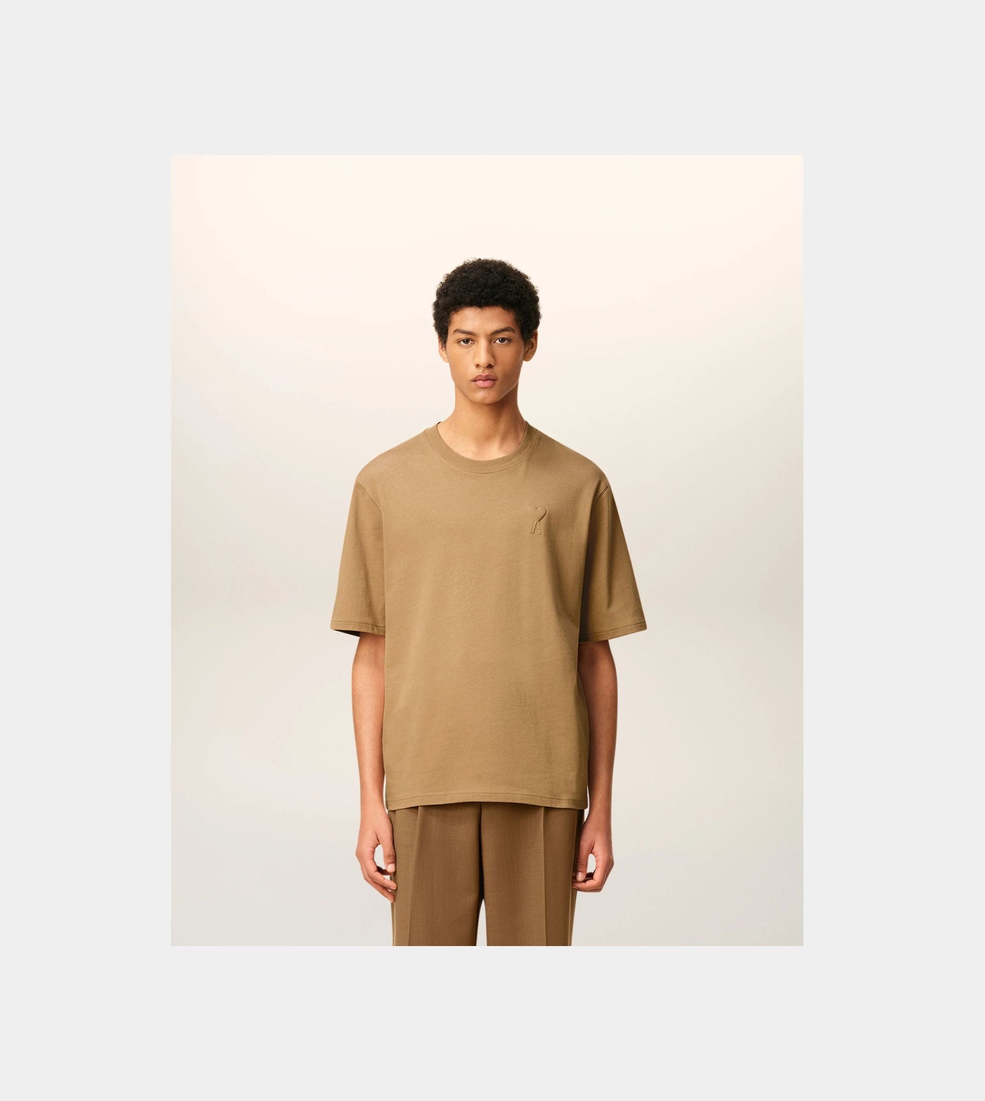 Brown Cotton Ami De Coeur Cosy Fit T-shirt