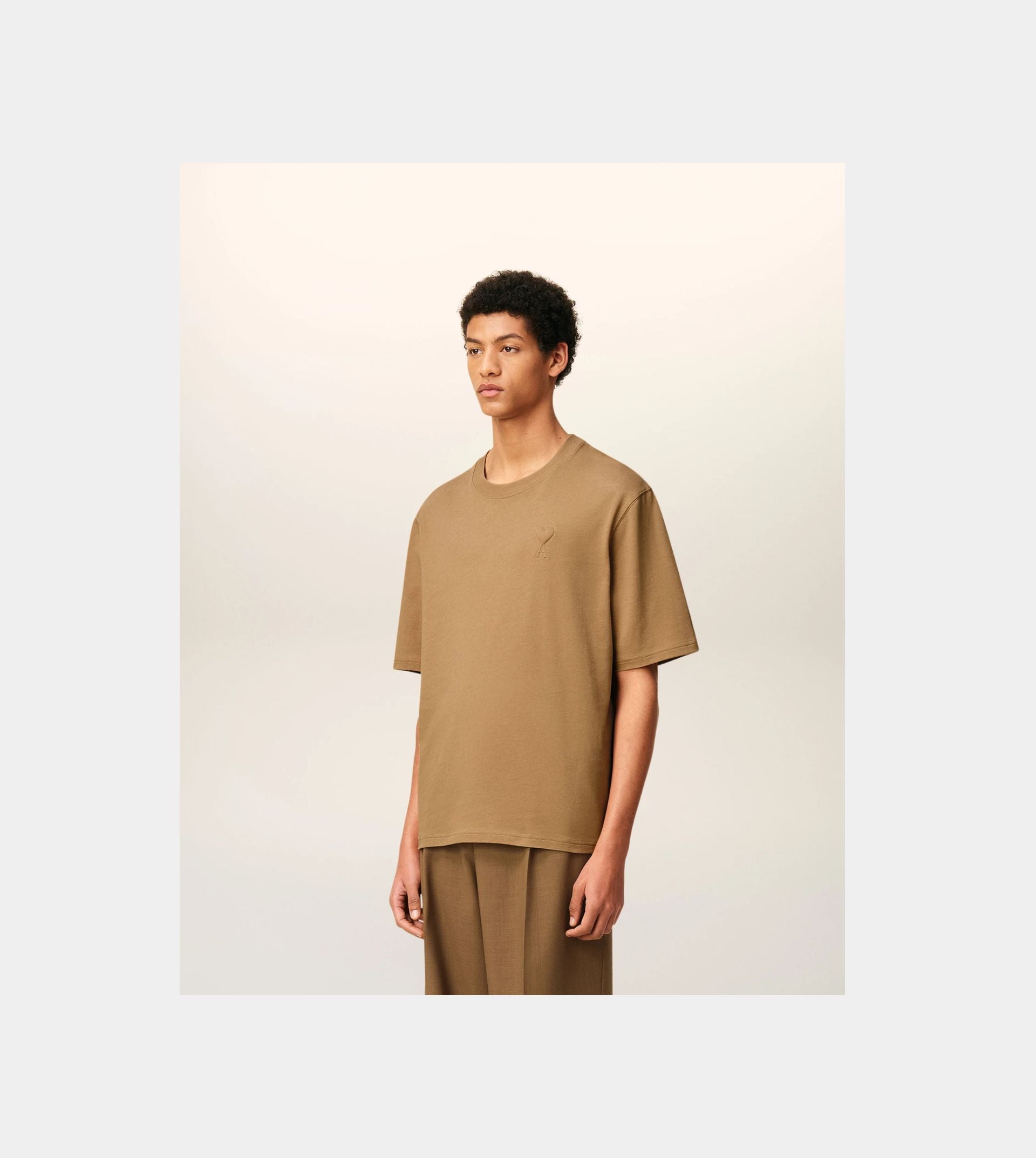 Brown Cotton Ami De Coeur Cosy Fit T-shirt