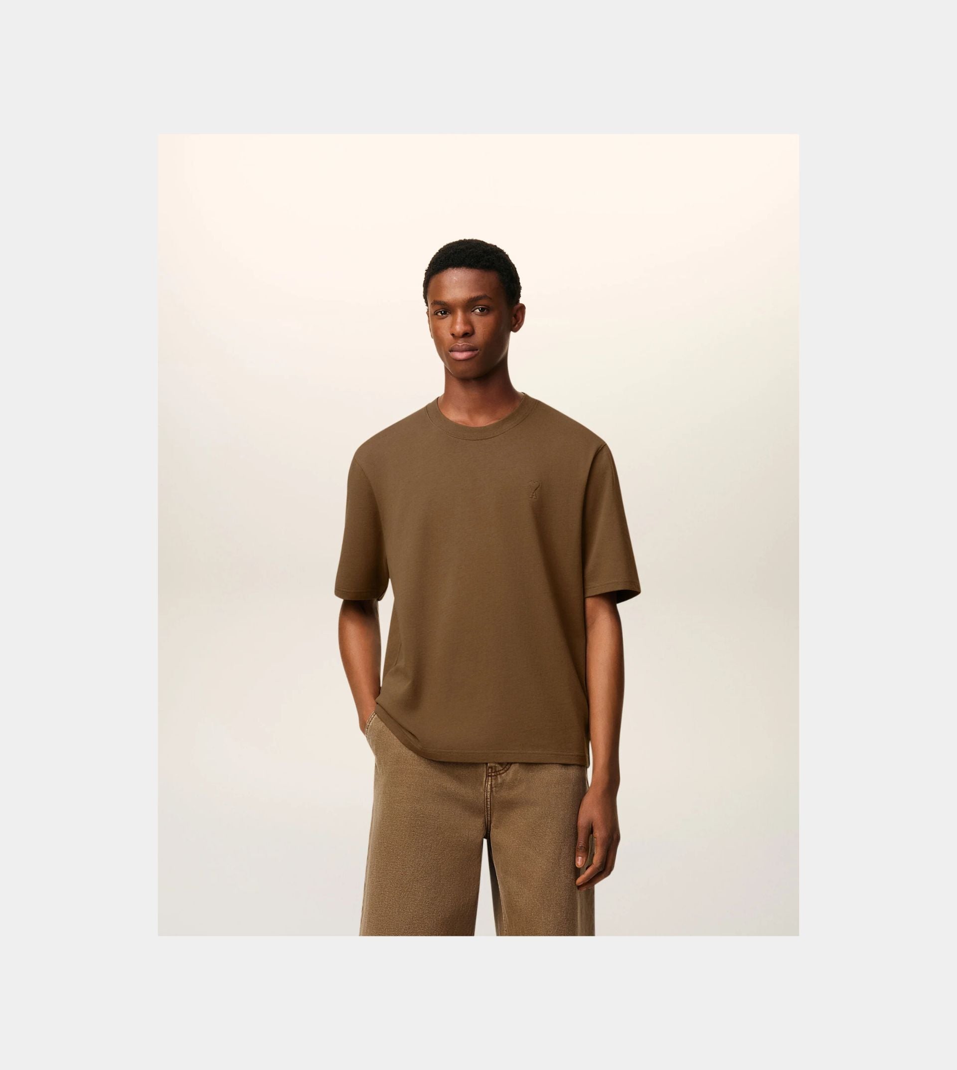 Brown Cotton Ami De Coeur T-shirt
