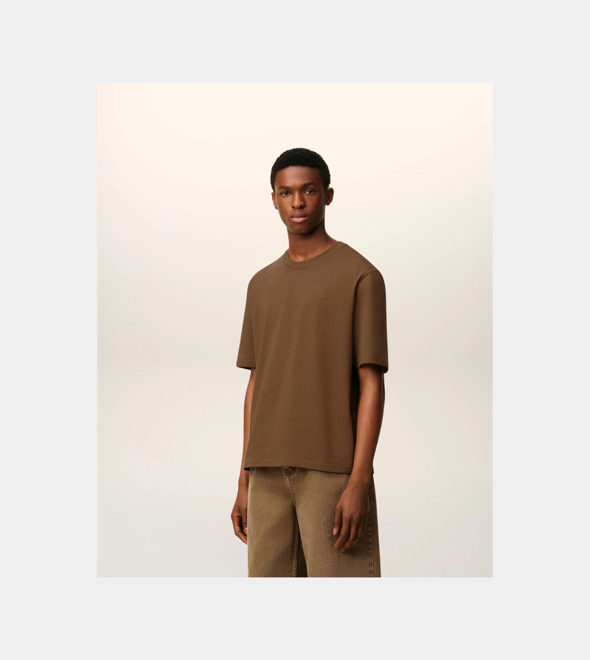 Brown Cotton Ami De Coeur T-shirt