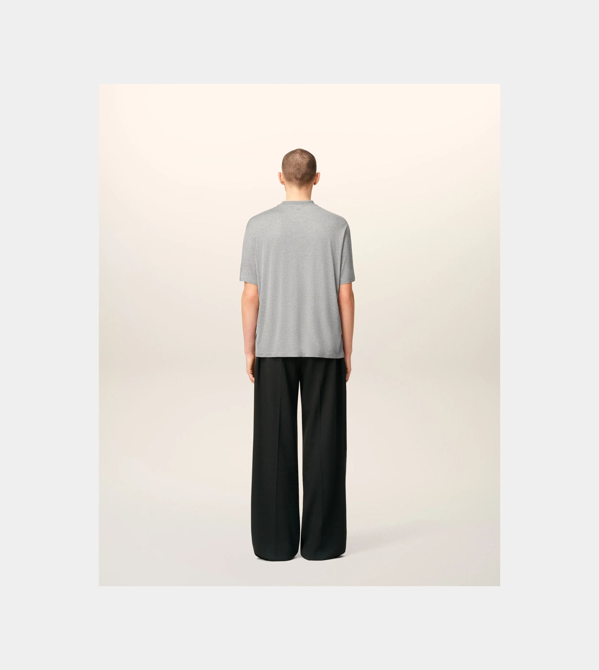 Grey Cotton Short Sleeves T-shirt