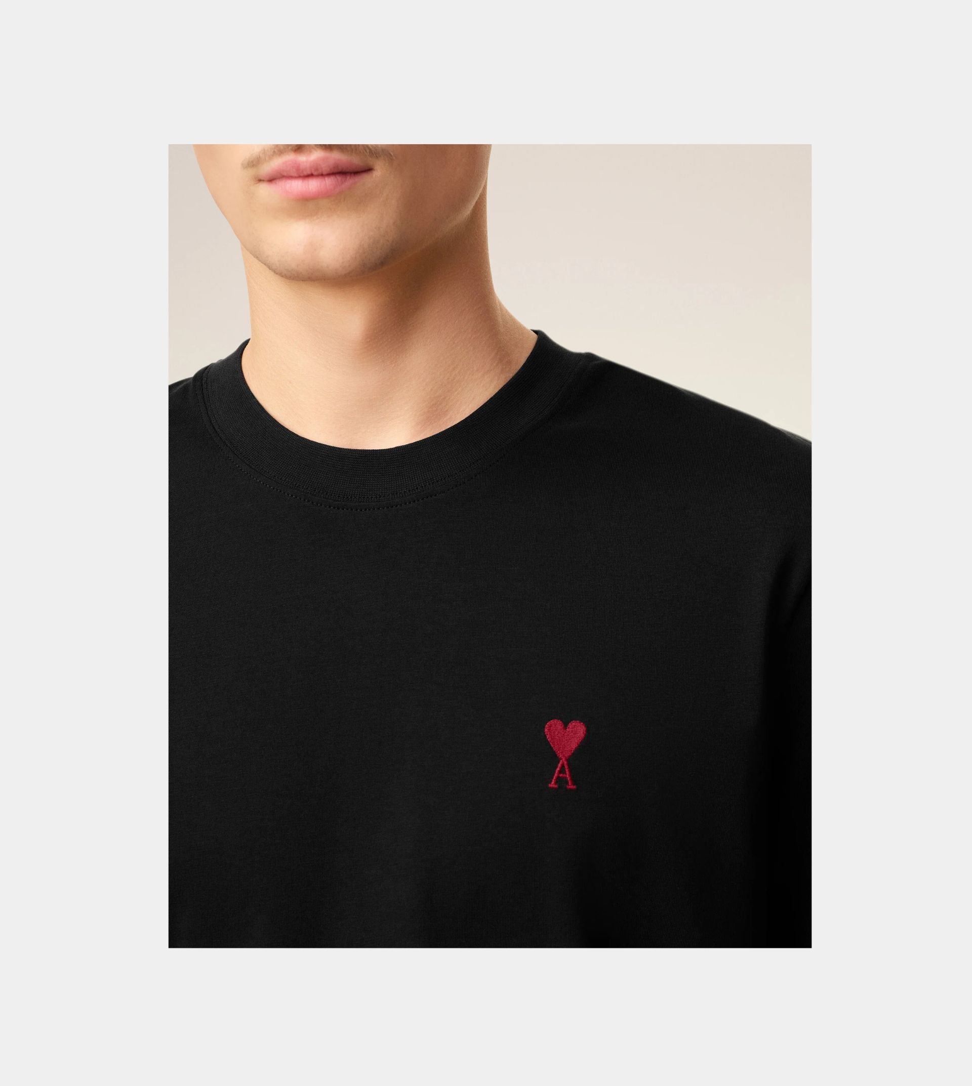 Black Cotton Ami de Coeur T-Shirt