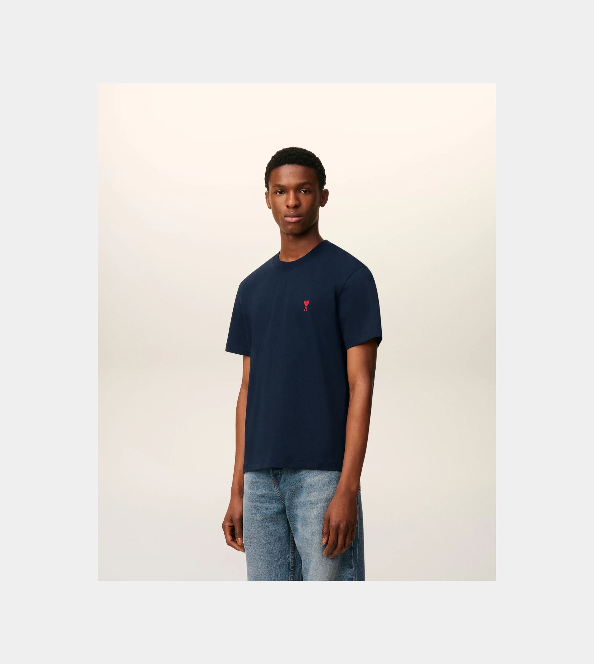 Navy Cotton Ami de Coeur T-Shirt