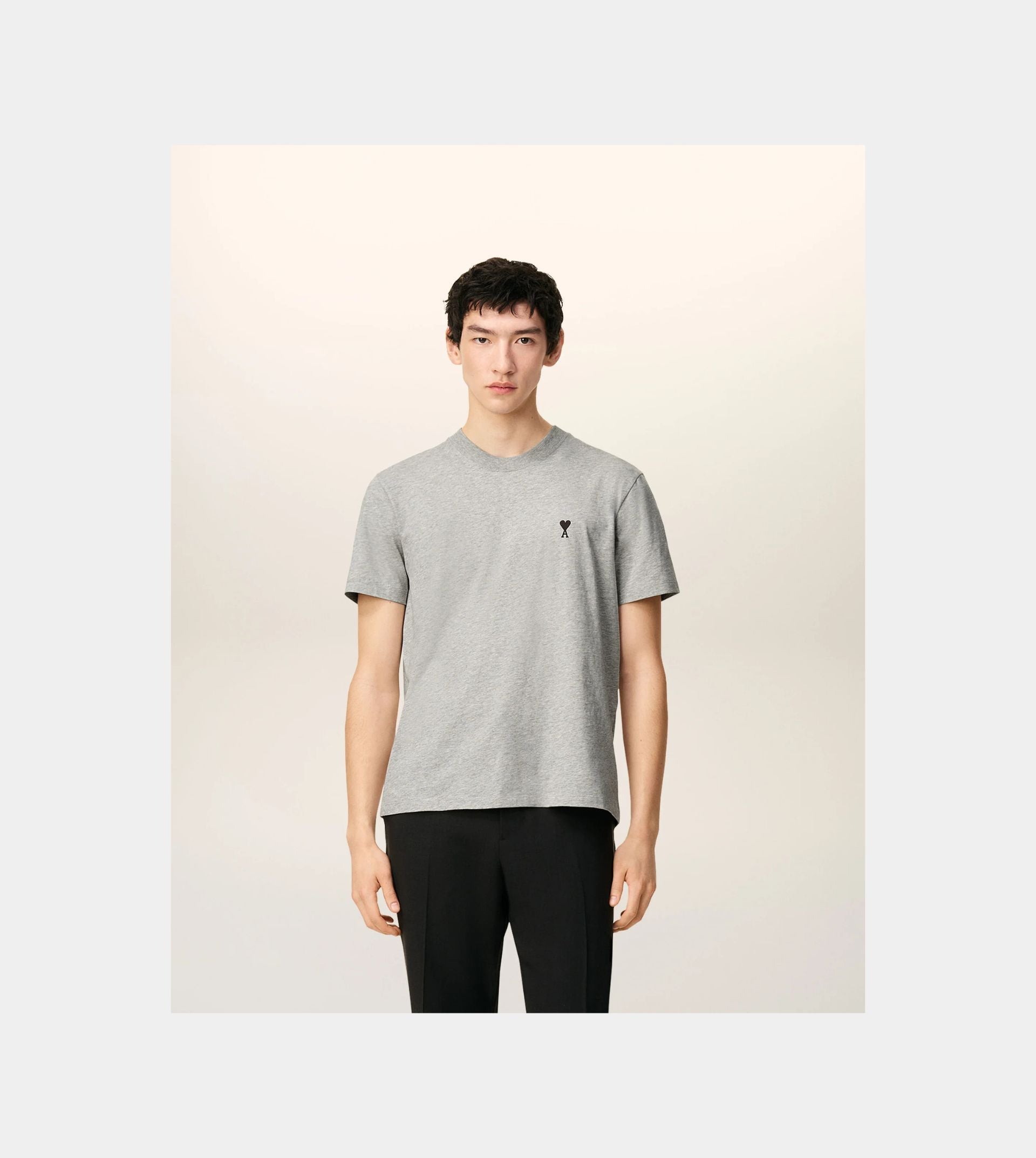 Grey Cotton Ami De Coeur T-shirt