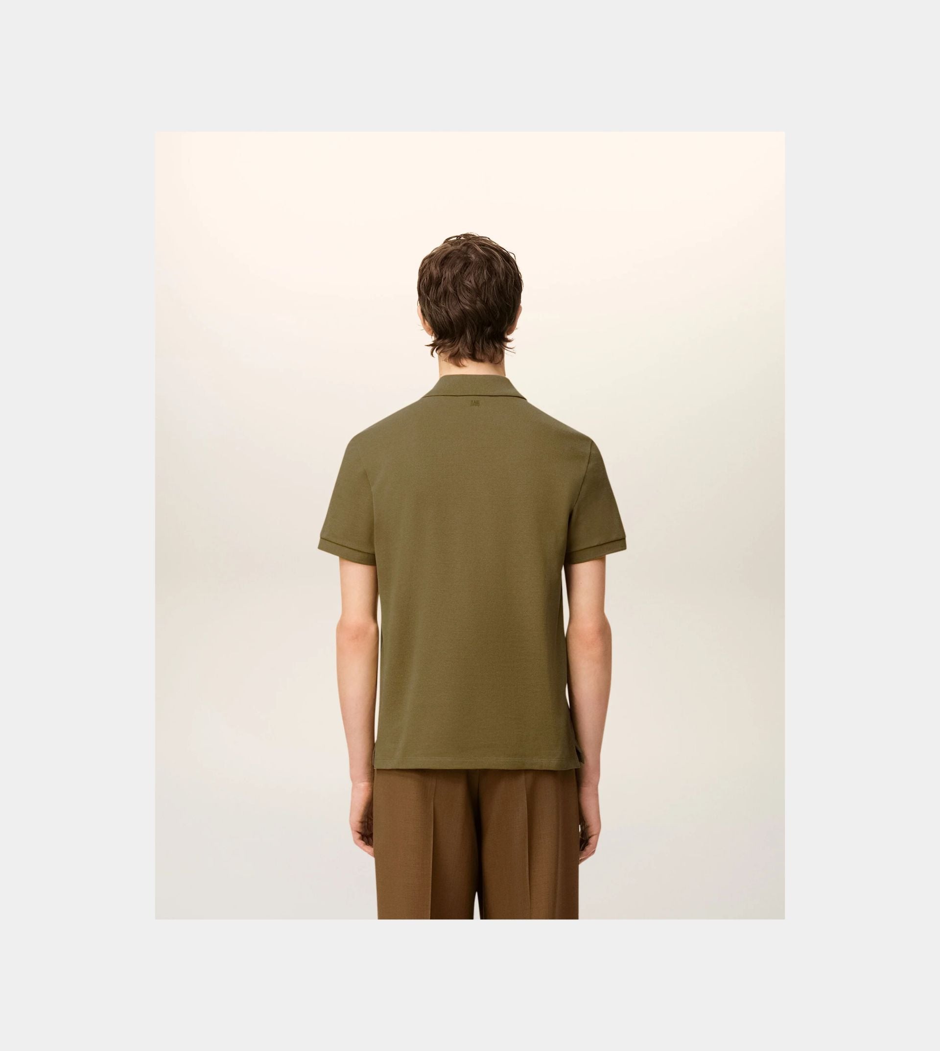 Green Cotton Contrasted Ami De Coeur Polo Shirt