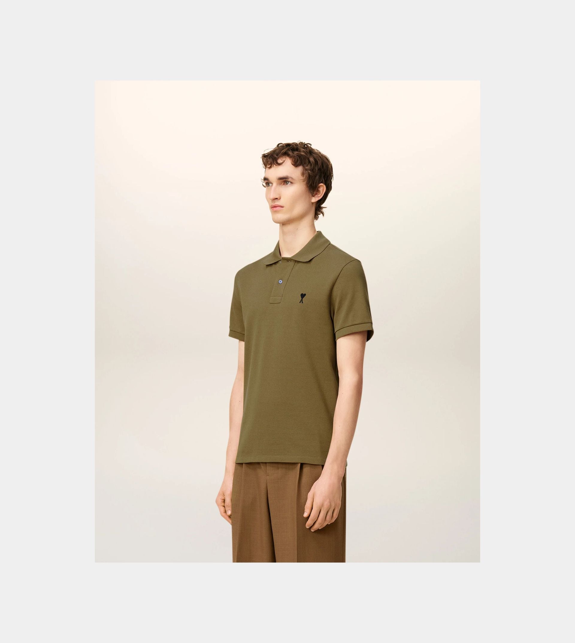 Green Cotton Contrasted Ami De Coeur Polo Shirt