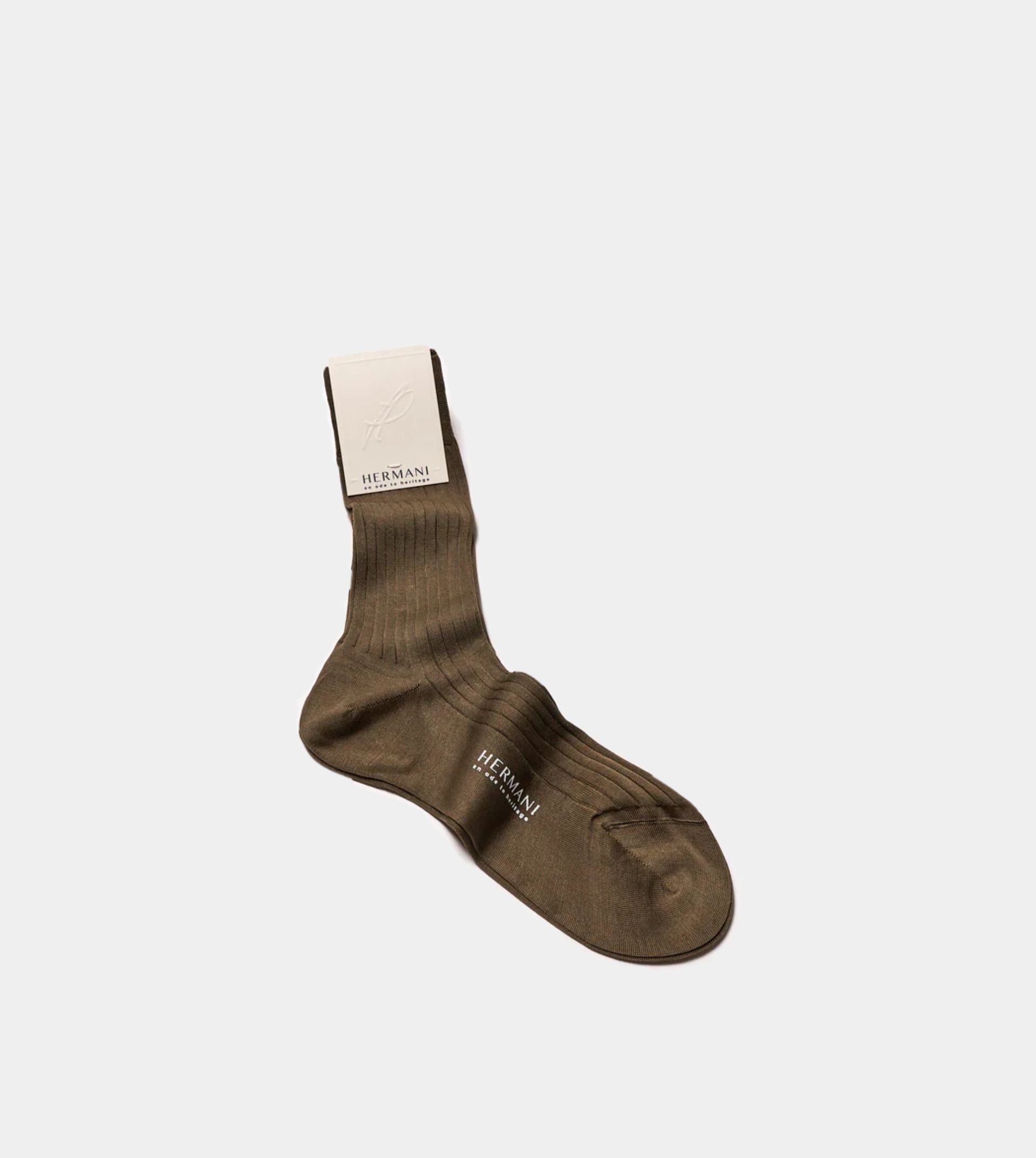 Filo di Scozia Cotton Mid-Calf - Tabacco