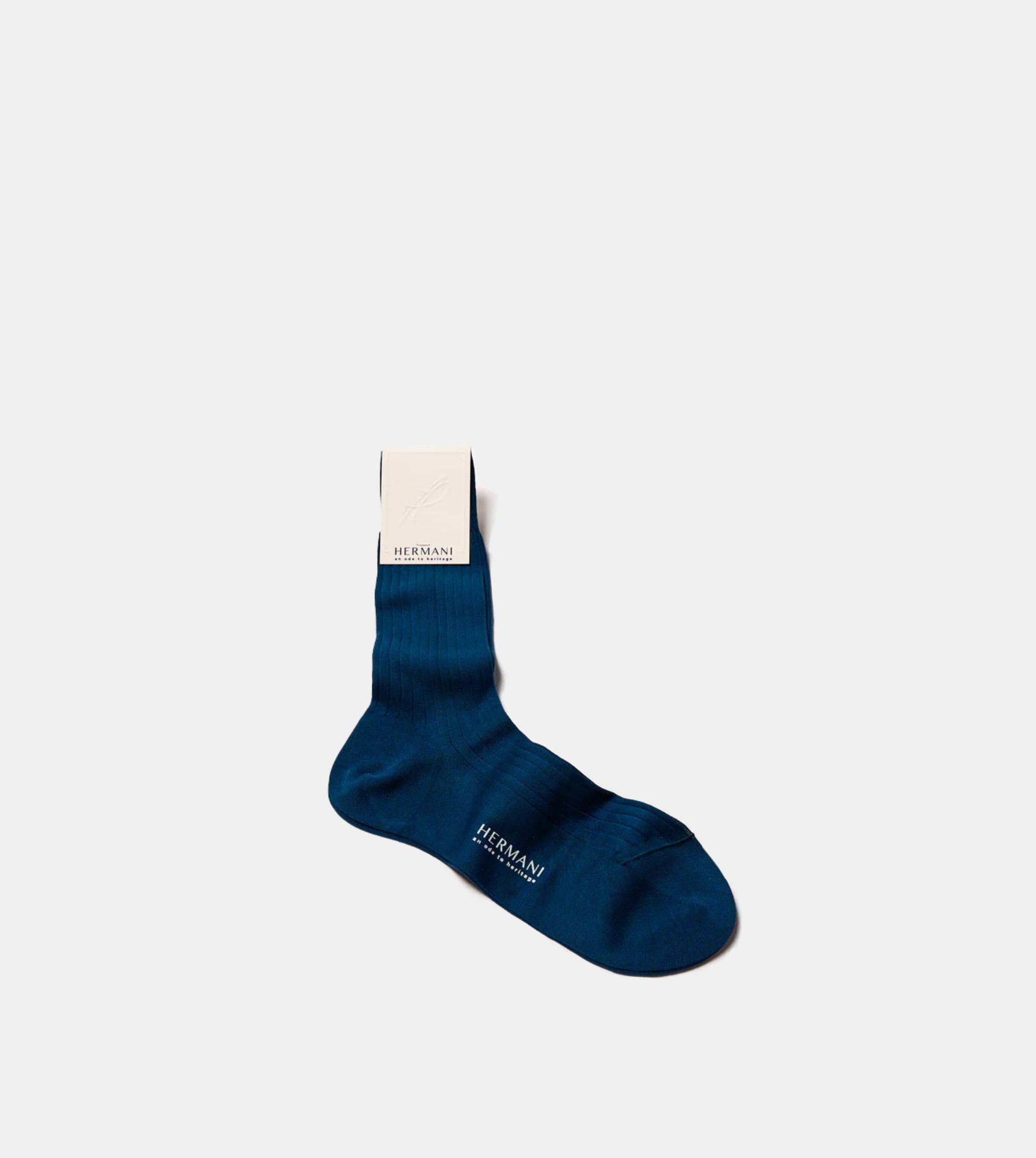 Filo di Scozia Cotton Mid-Calf - Blu