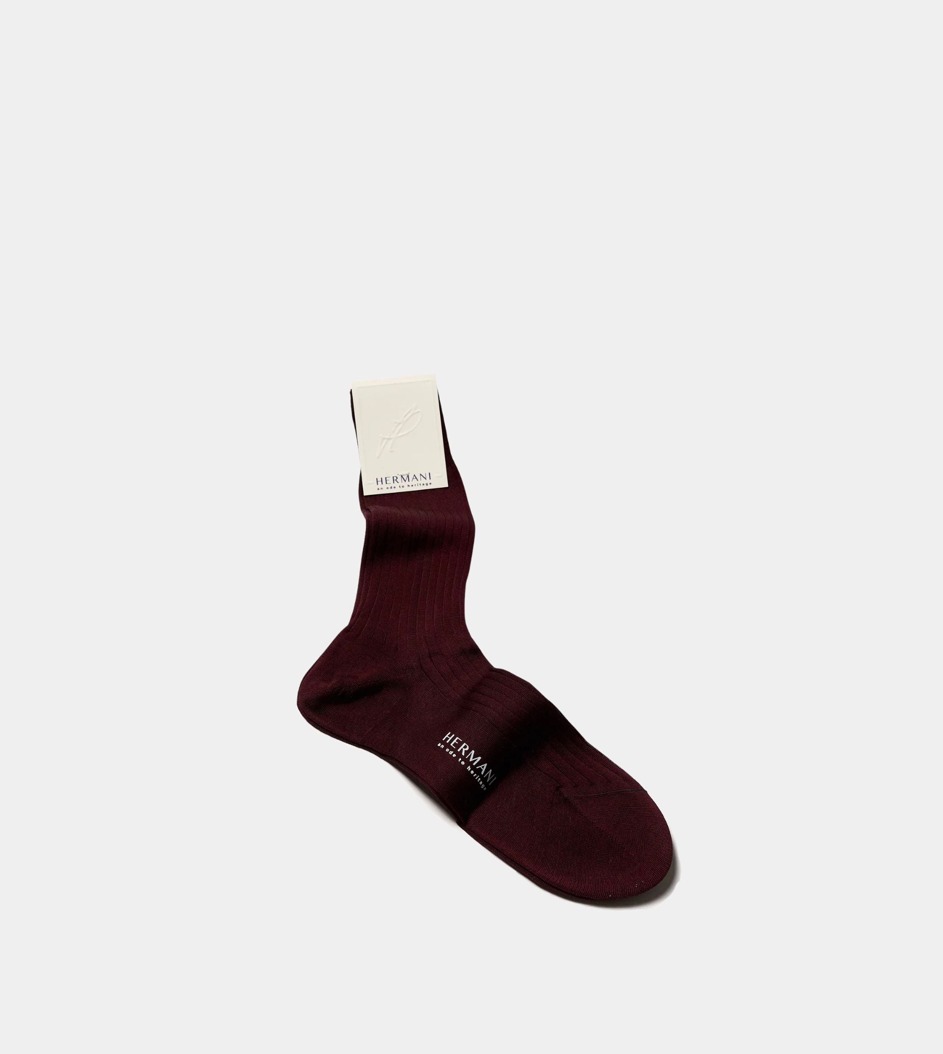 Filo di Scozia Cotton Mid-Calf - Bordeaux