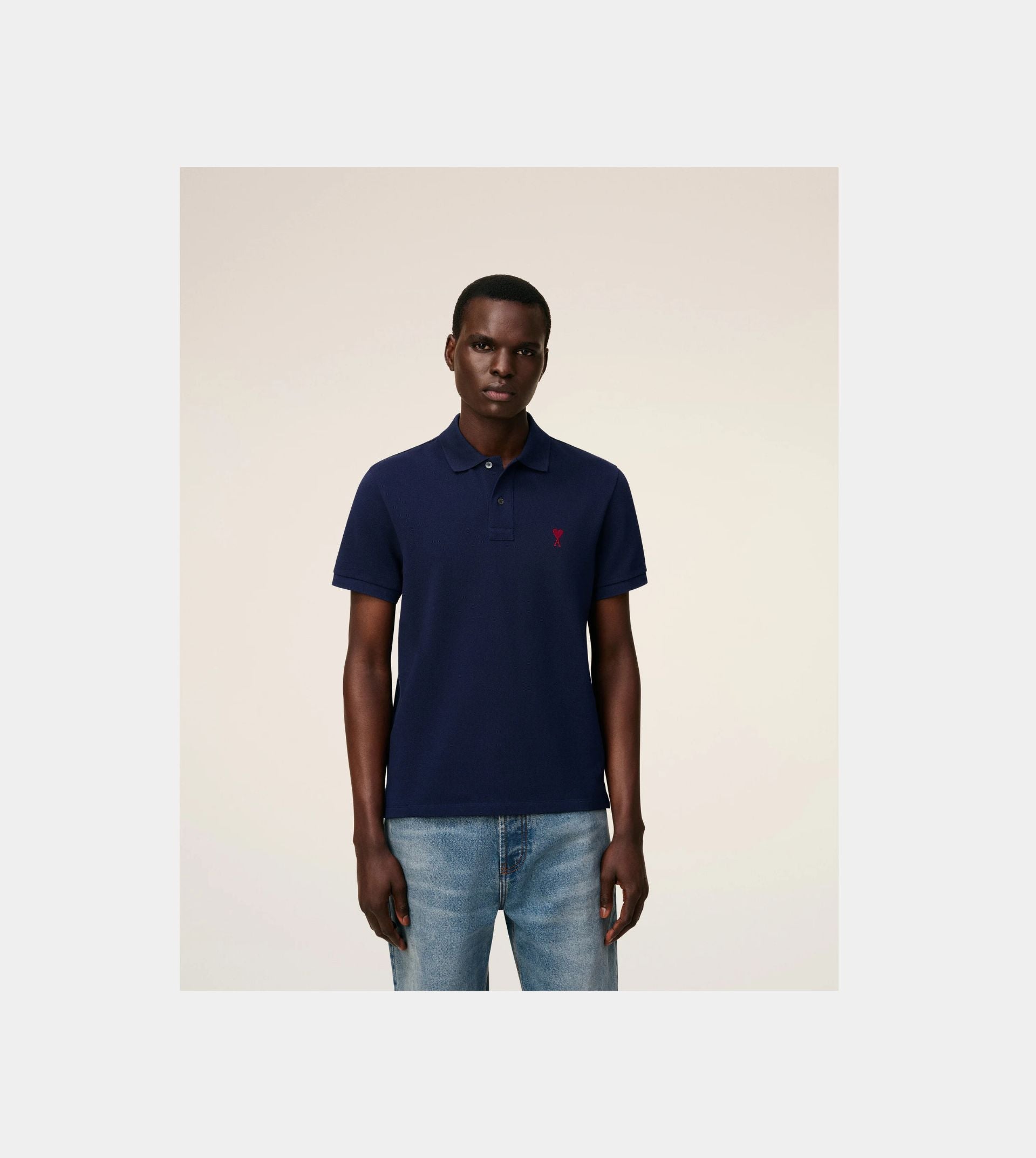 Navy Cotton Ami de Coeur Polo Shirt