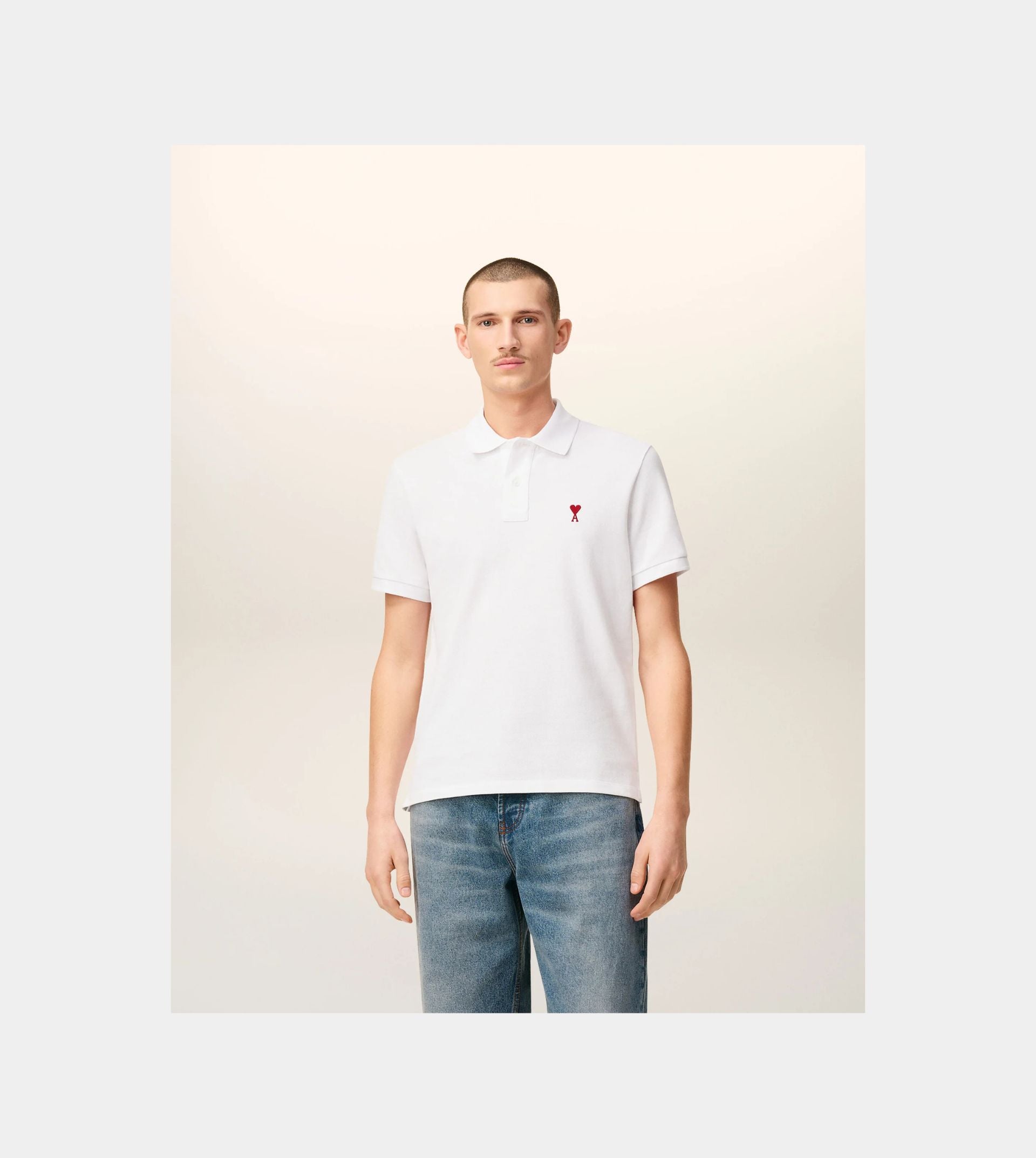 White Cotton Ami de Coeur Polo Shirt