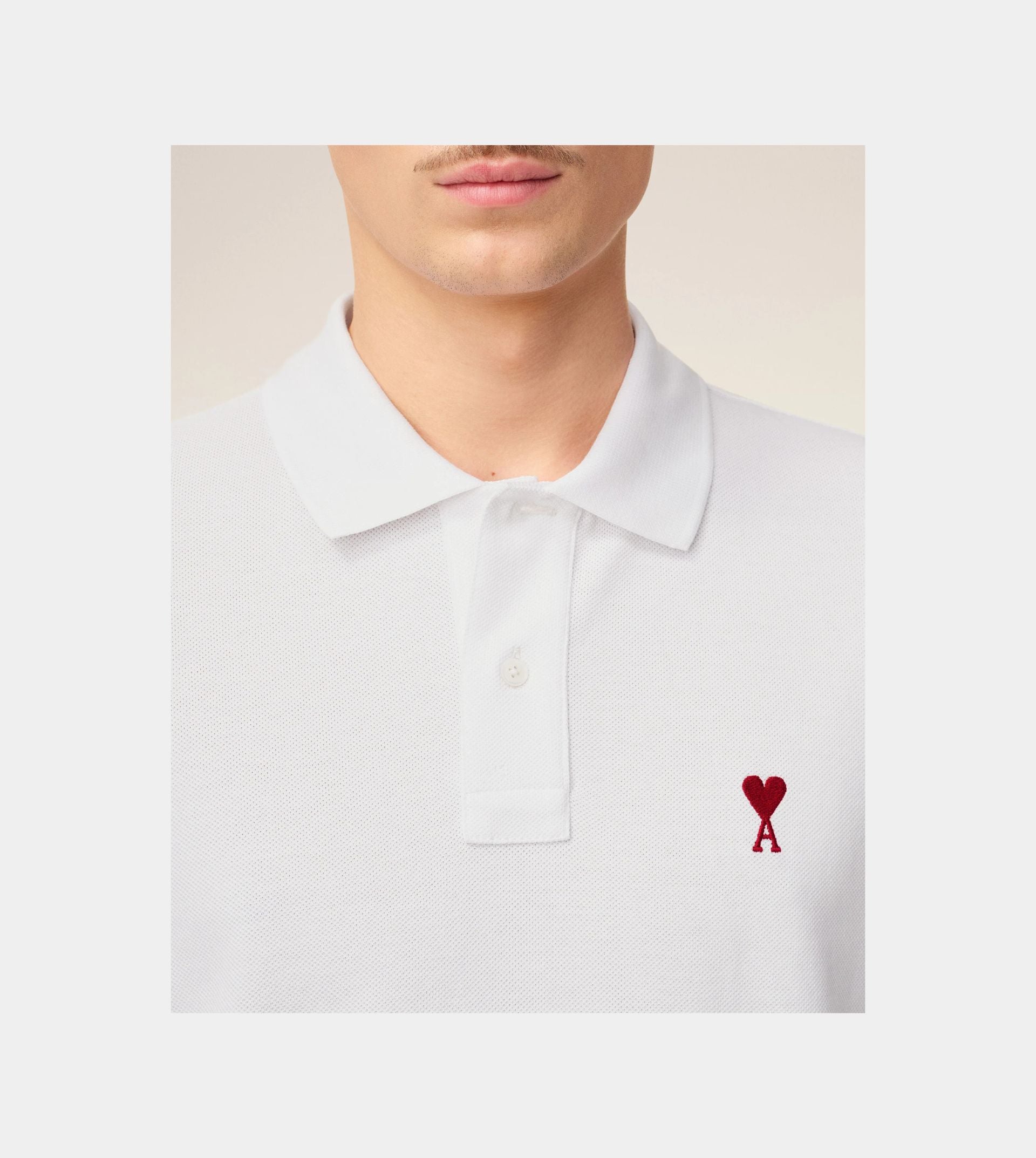 White Cotton Ami de Coeur Polo Shirt
