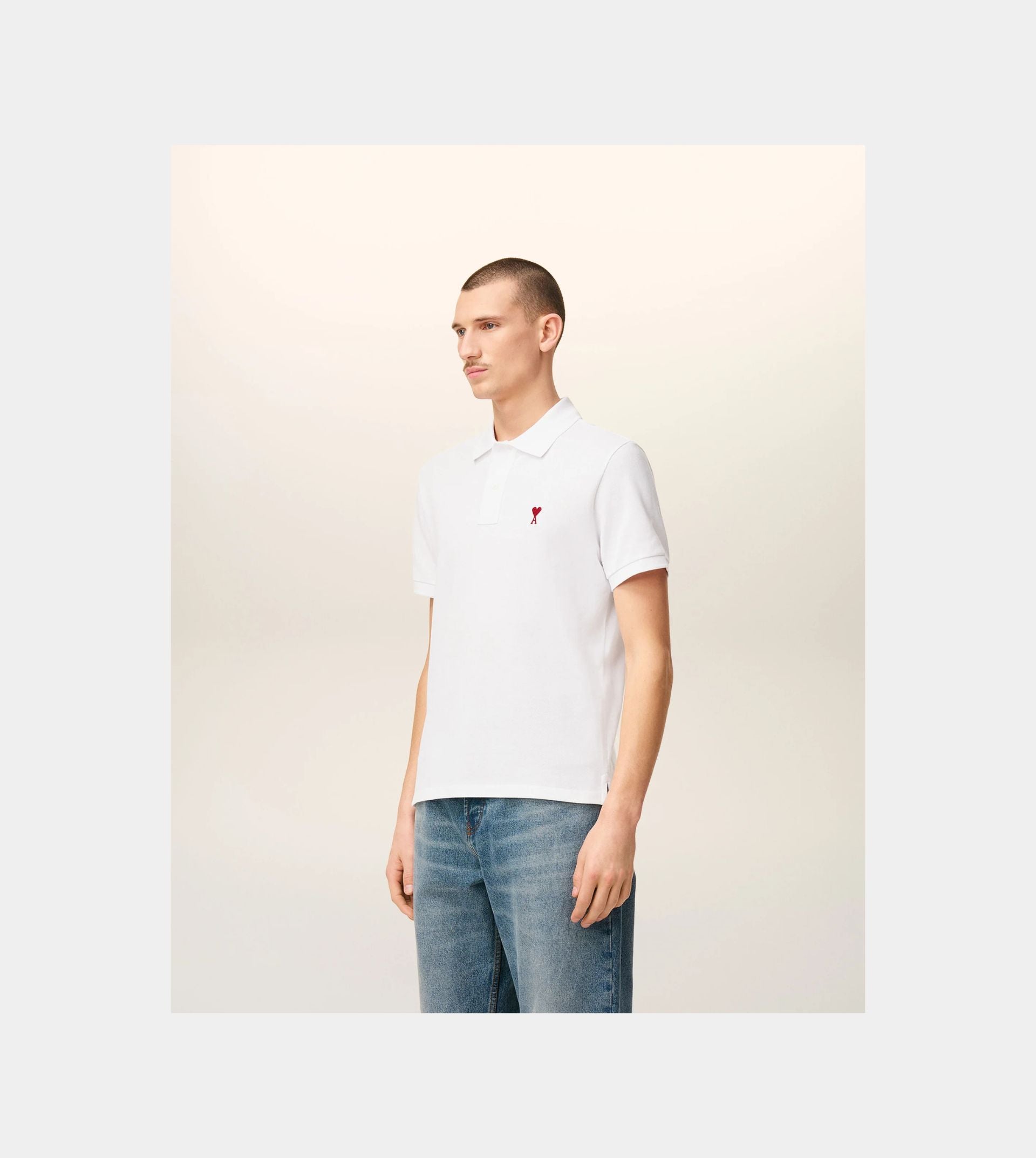White Cotton Ami de Coeur Polo Shirt