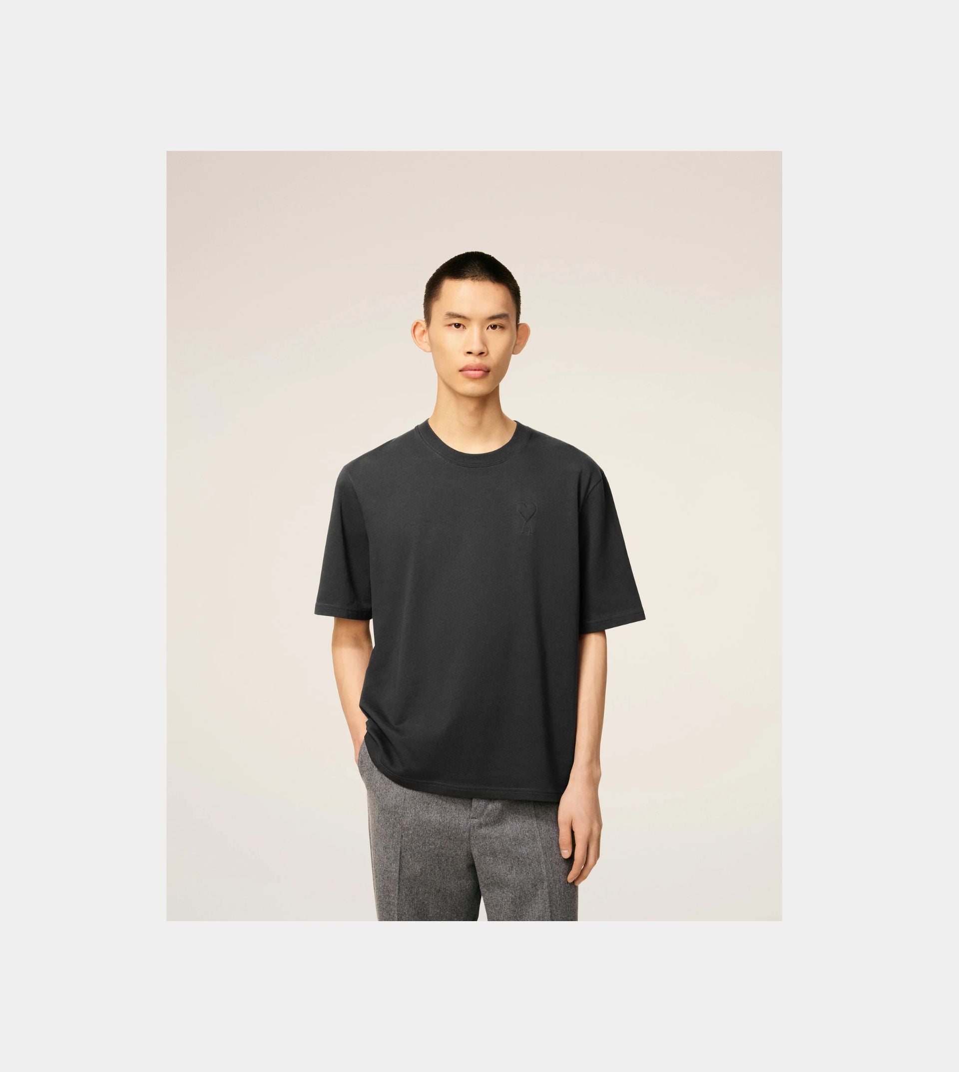 Black Cotton Ami De Coeur Cosy Fit T-shirt