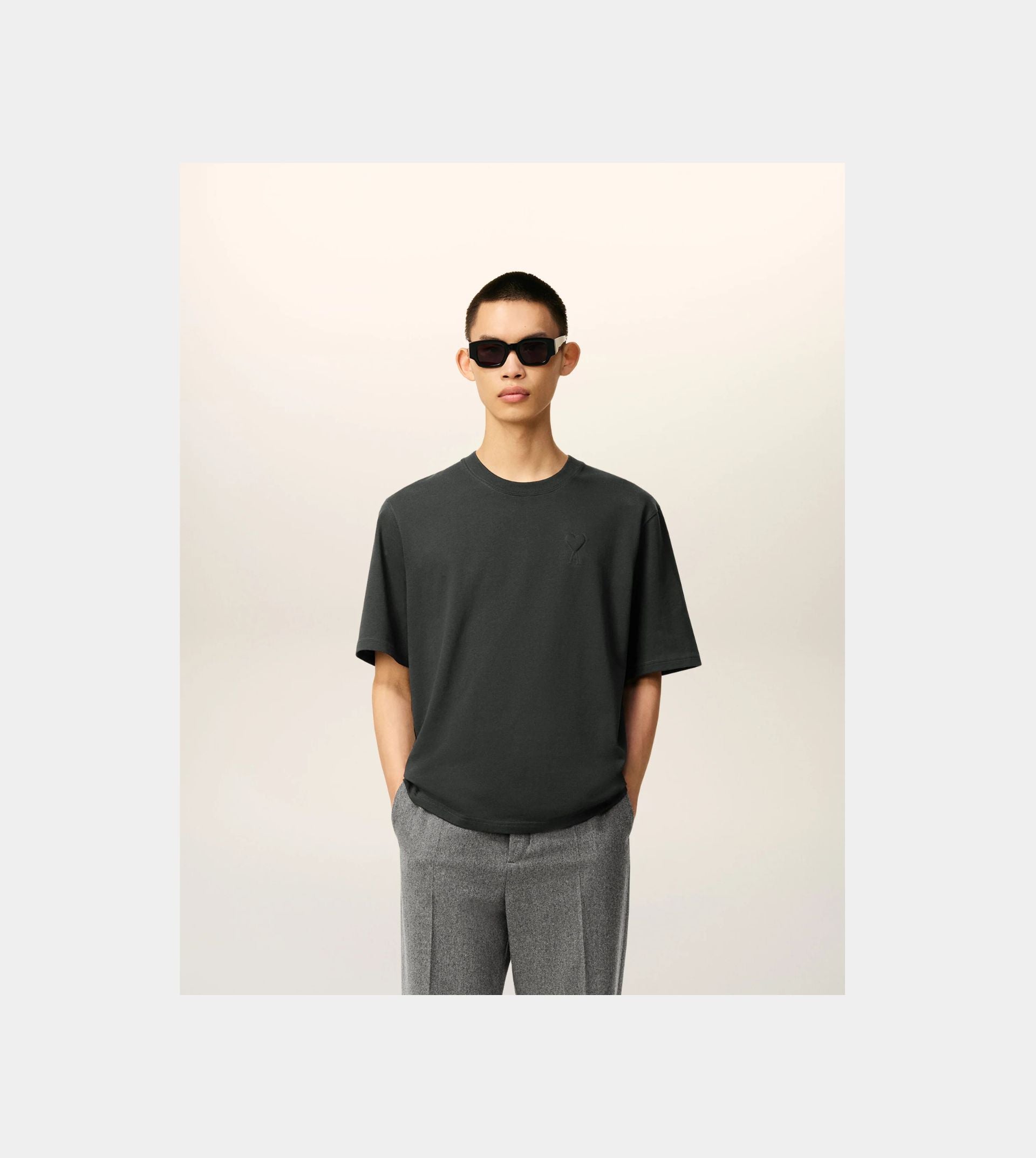 Black Cotton Ami De Coeur Cosy Fit T-shirt