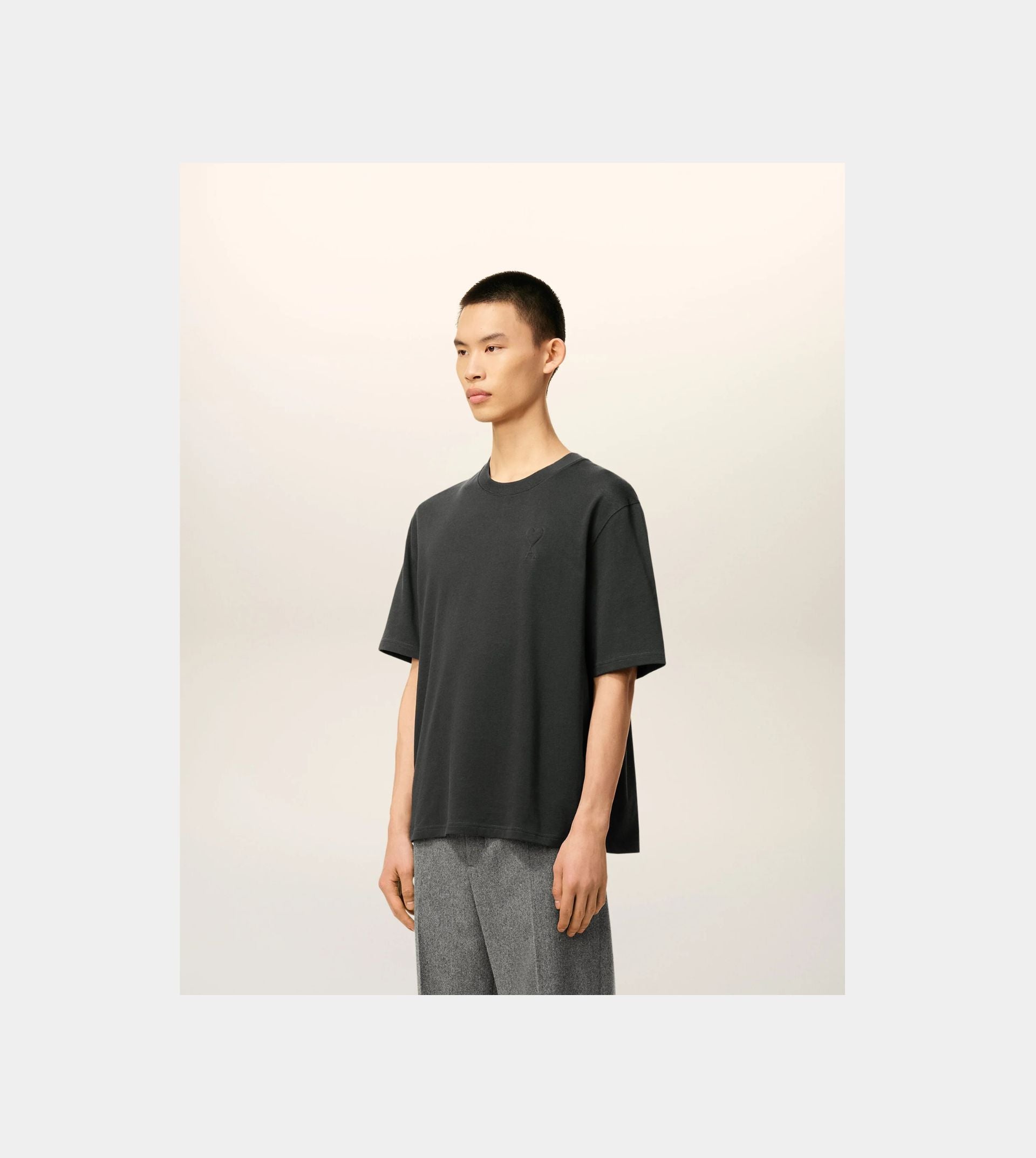 Black Cotton Ami De Coeur Cosy Fit T-shirt