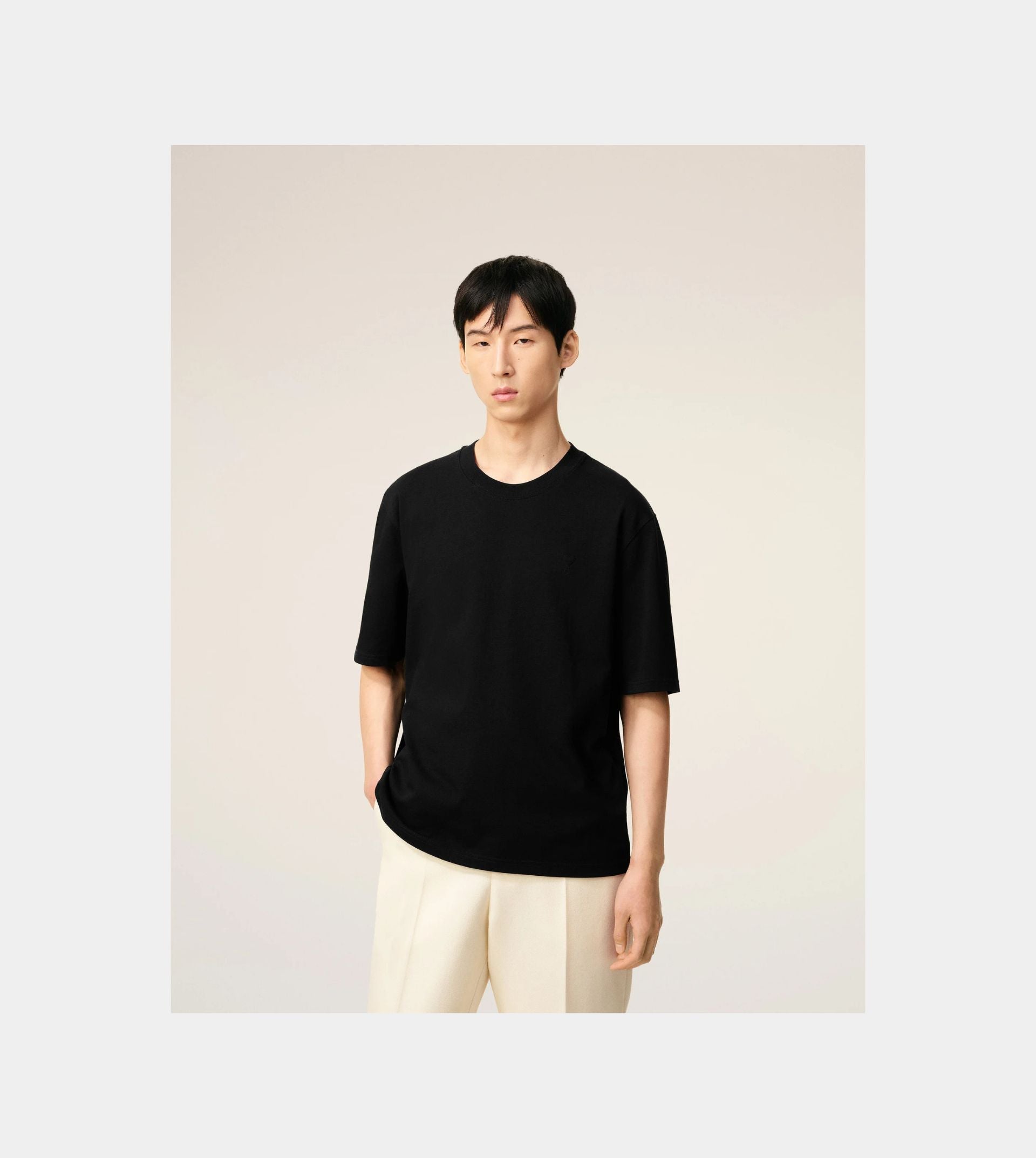 Black Cotton Ami De Coeur T-shirt