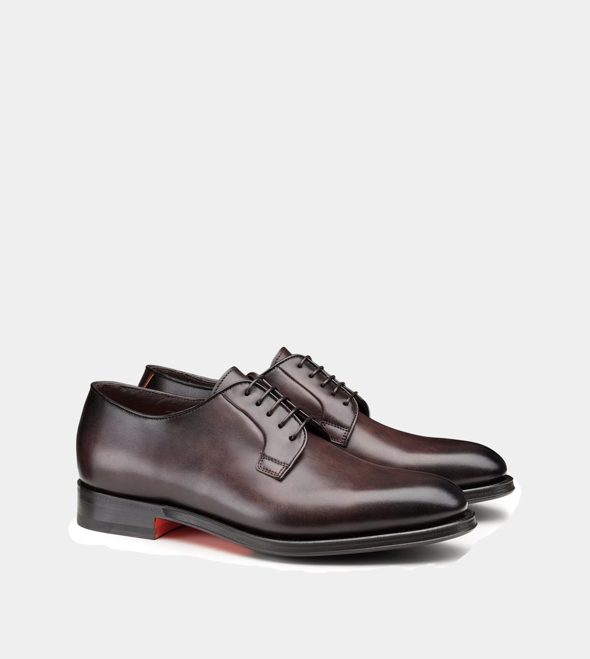 Men’s polished brown leather Derby shoe