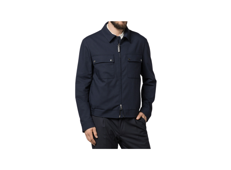 JACKET IN DARK BLUE FABRIC