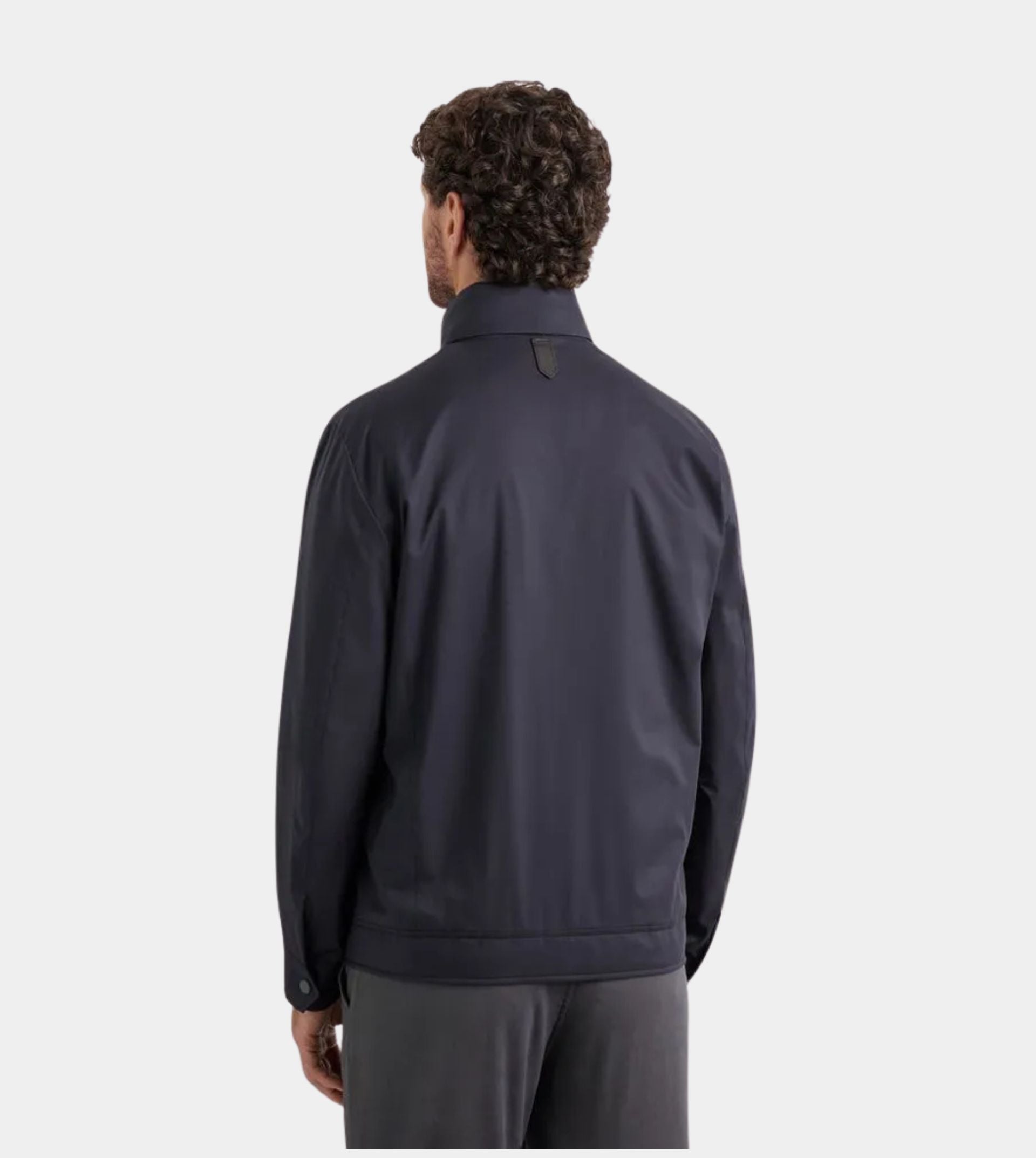 Nuvola blue technical fabric jacket
