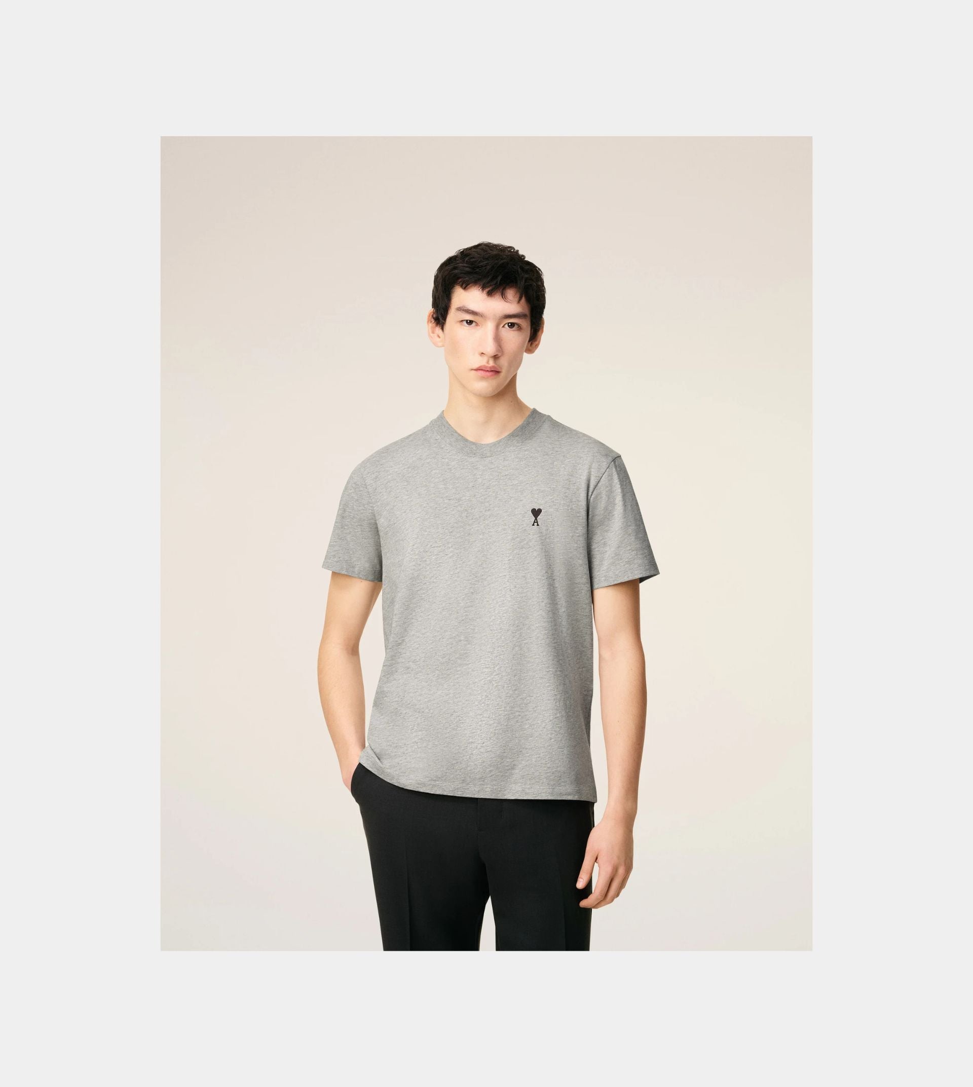 Grey Cotton Ami De Coeur T-shirt