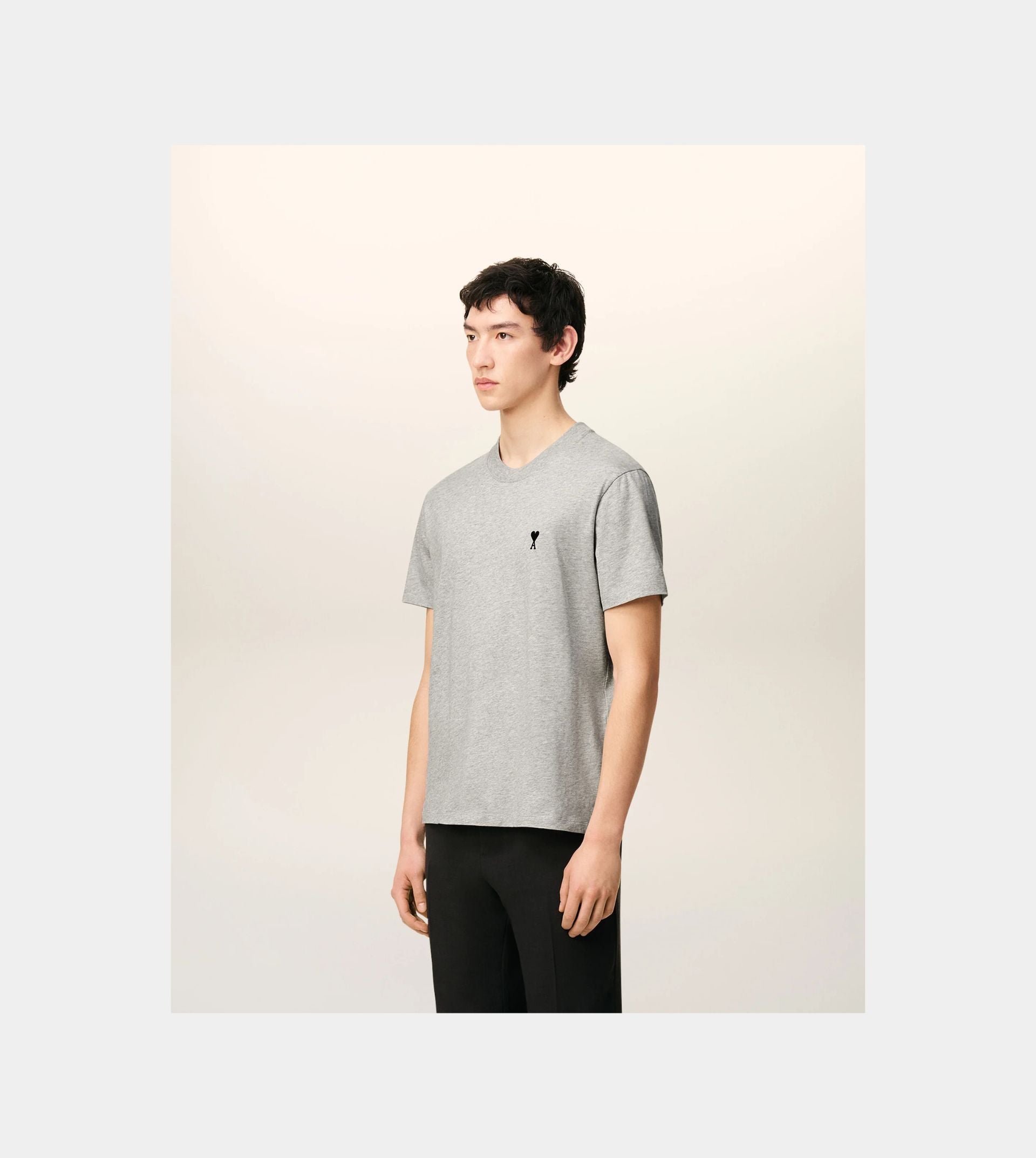 Grey Cotton Ami De Coeur T-shirt