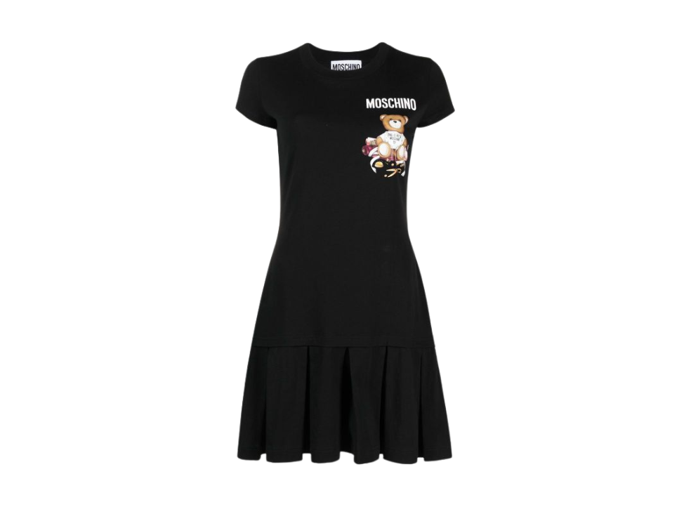 Moschino Teddy Print Logo Mini Dress