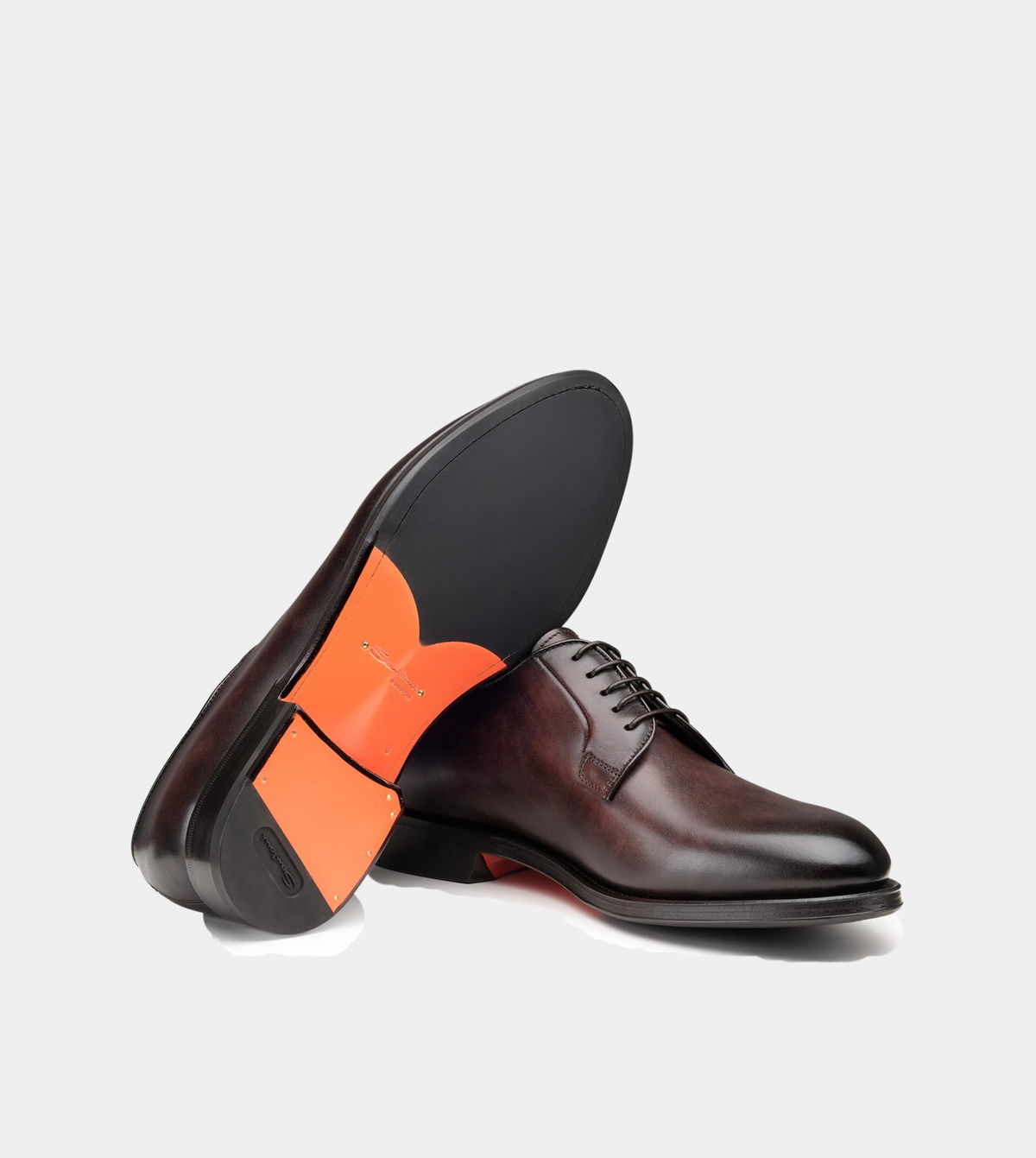 Men’s polished brown leather Derby shoe